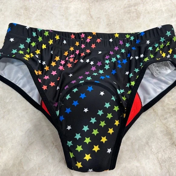 EUC Baleaf Black Star Patterned Padded Cycling Biking Spinning Briefs Size L - Picture 1 of 4